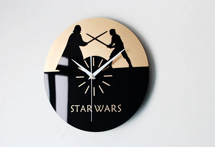 Электронные часы Star Wars настенные часы простой современный дизайн CD часы-пластинка Акриловые Настенные домашние декоративные часы бесшумные 12 дюймов