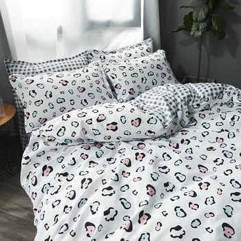 

Bedding Set fashion Simple printing 4pcs Family Beddingset Bed Linen Duvet Cover Bed Sheet Pillowcase/bed Set for 2019
