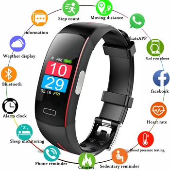 

Smart Wrist Band Ecg+Ppg Measurement Dynamic Heart Rate Monitor Usb Charge Fitness Tracker Color Screen Smart Watch Band