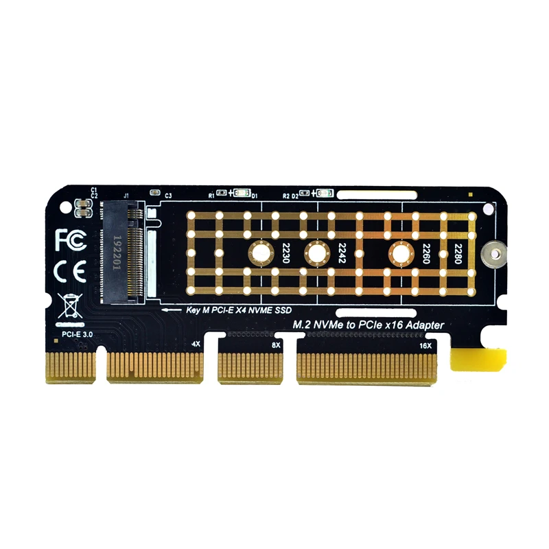 

PCIE to M2 Adapter M.2 NVME Adapter SSD M2 M.2 PCIE Adapter PCIE3.0 X16 Riser Card M Key for PCI Express 3.0 X4 2230-2280 M2 SSD