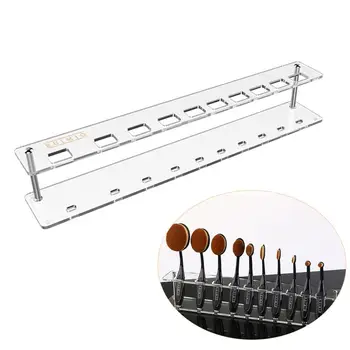 

RUIMIO Acrylic 10 Lattices Organizer Display Shelf for Soft Oval Makeup Brush Cosmetic Tool Set