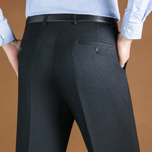 Mu Yuan Yang Осенние новые модные мужские хлопковые трикотажные брюки деловые повседневные Прямые брюки классические удобные брюки - Цвет: 528