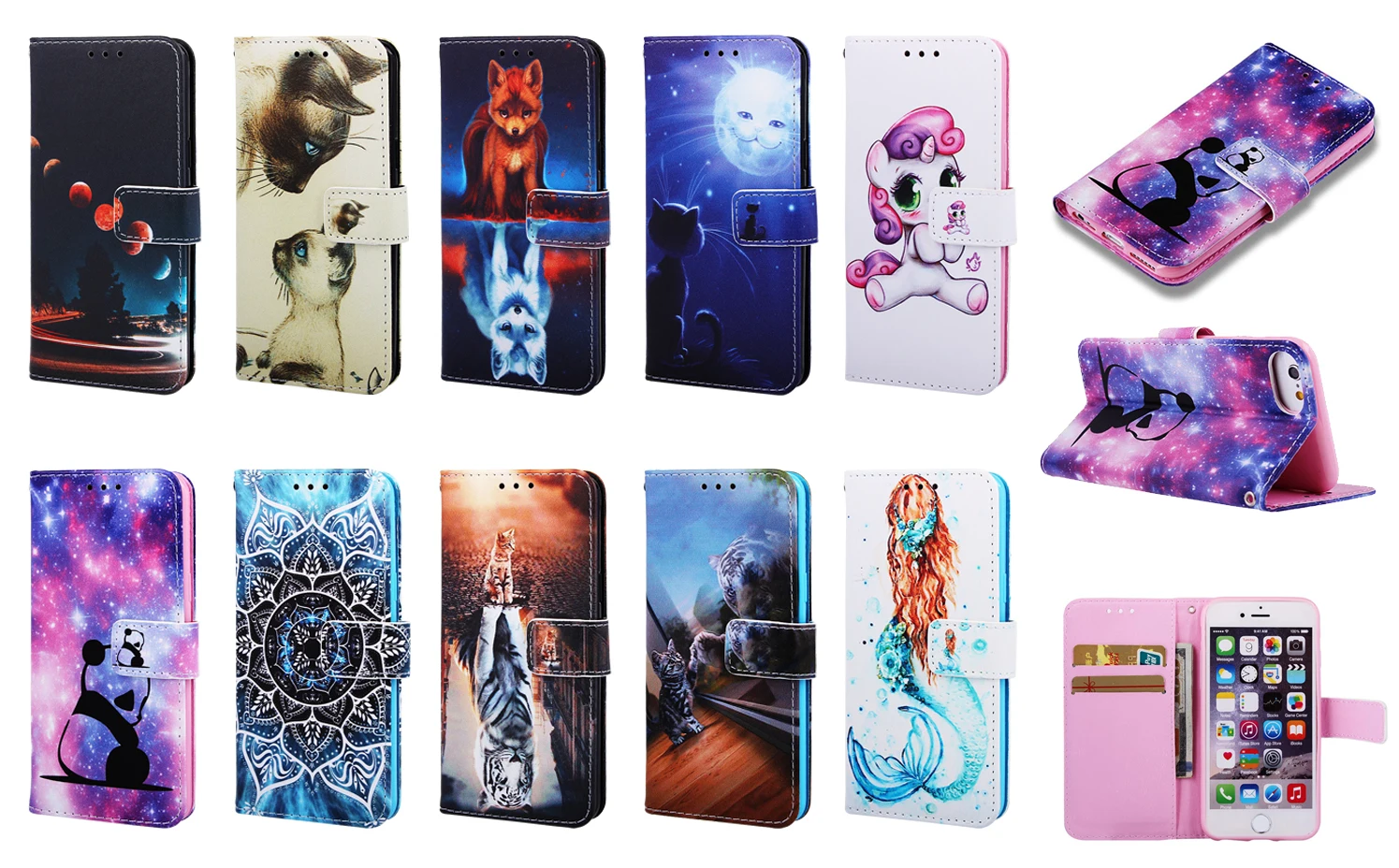 Бумажник с изображением персонажей из мультфильма флип-кейс для samsung Galaxy S10 S9 S8 J4 J6