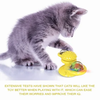 

Top Cat Toy Spinning Windmill Turntable Funny Cat Toy Turntable Scratching Itching Cat Brush