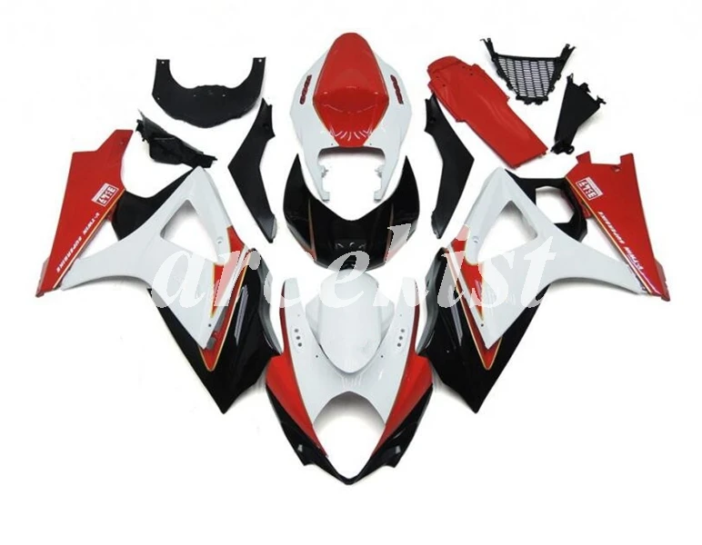 ABS мотоцикл Полный обтекатели комплект подходит для SUZUKI GSX-R1000 GSXR1000 2007 2008 07 08 K7 набор кузова красный белый
