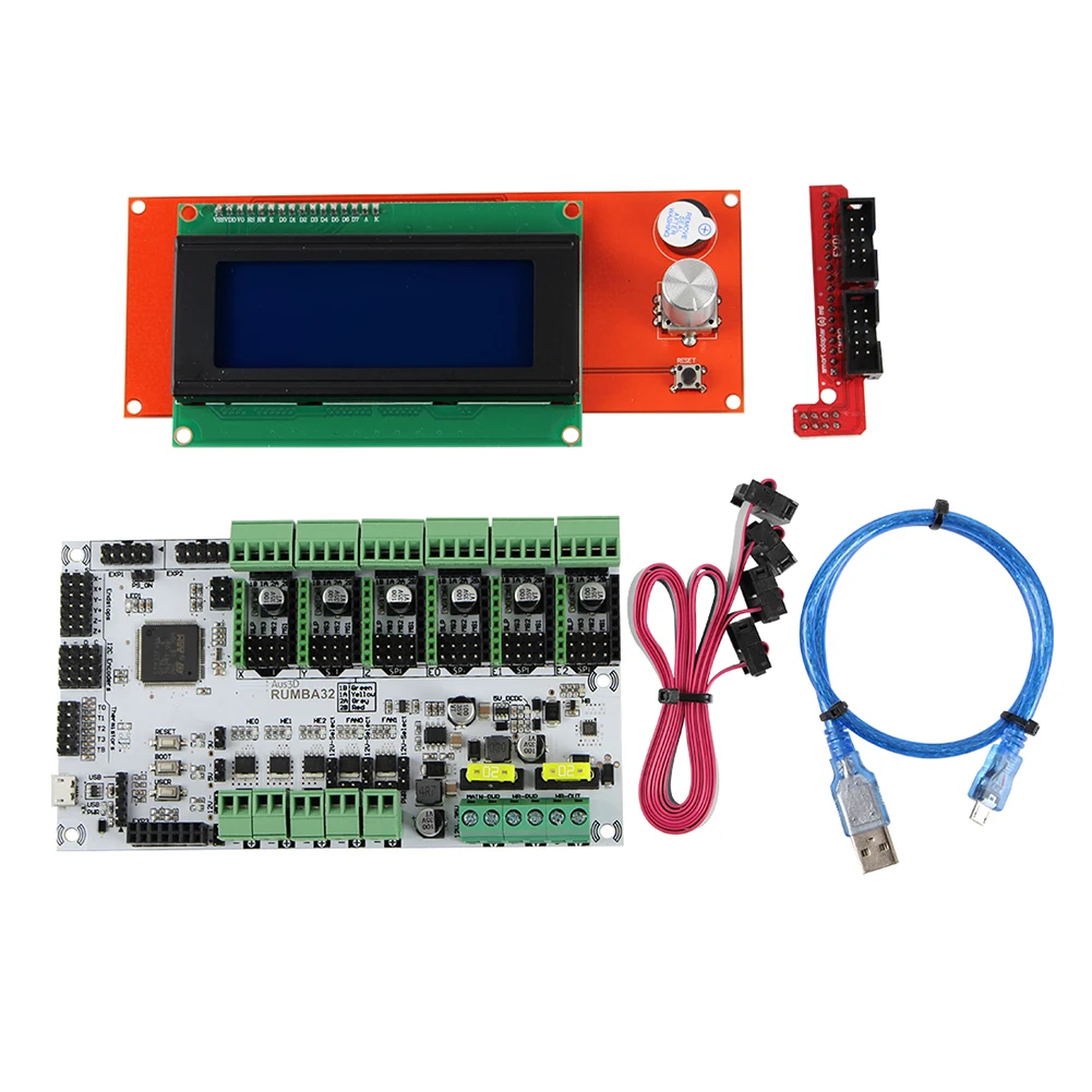 

Printer Main Control Board 3d Printer Parts Powerful 32-bit Control Rumba32 Mainboard 2004 Lcd Display Screen Kit Parts