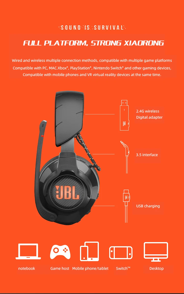 JBL Quantum 600 Over ear Gaming Headset 