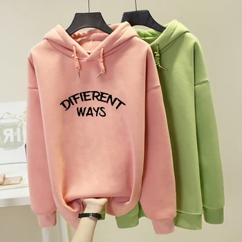 

Difierent Ways Letter Print Punk Sweatshirt Winter Streetwear Kpop Oversized Hoodie Women Harajuku Hoody Girl Simple Pullover