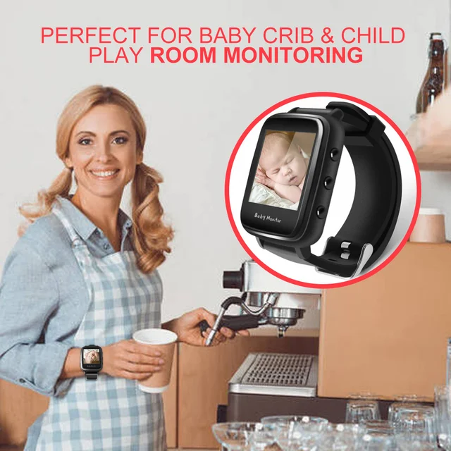 كاميرا مراقبة الاطفال مع ساعة ذكية محمولة 2.4 جيجا هرتز مع إنذار بكاء ميكروفون رؤية ليلية ودرجة الحرارة ماركة BOAVISION 2