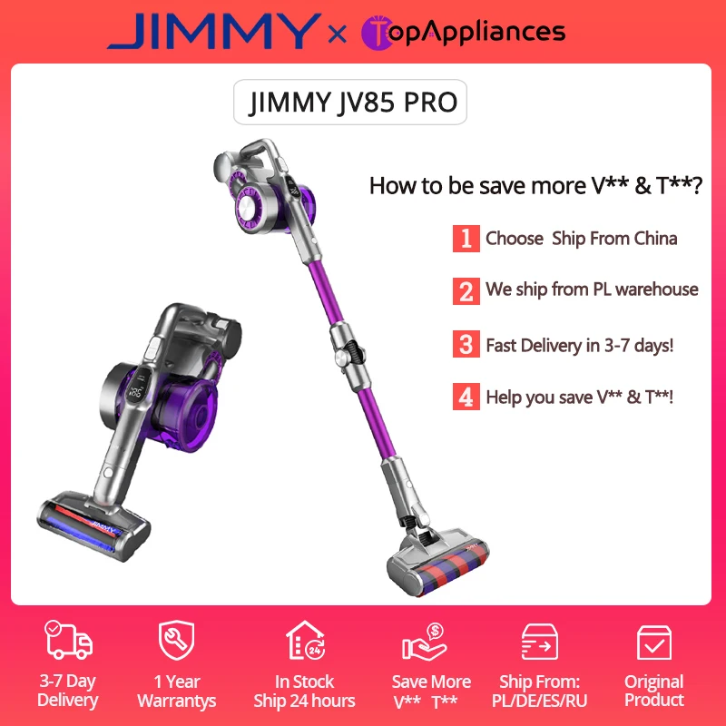 Ручной беспроводной пылесос JIMMY JV85 Pro ручной 2 в 1 200 AW/ 550 Вт/25000 па время
