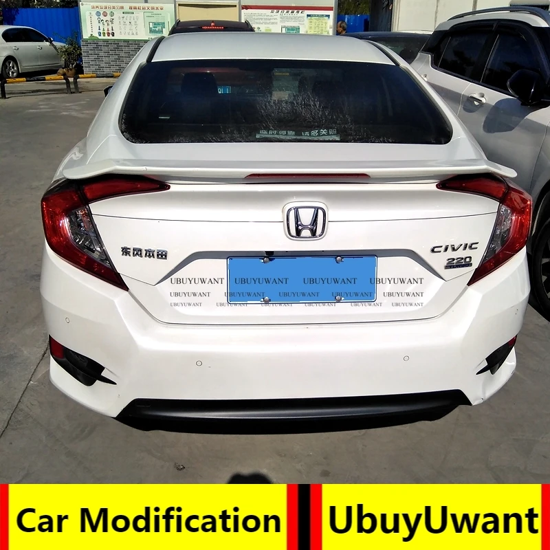 Пластиковый задний спойлер с светильник кой для honda civic 2017 2015 2016 2018 10-го поколения
