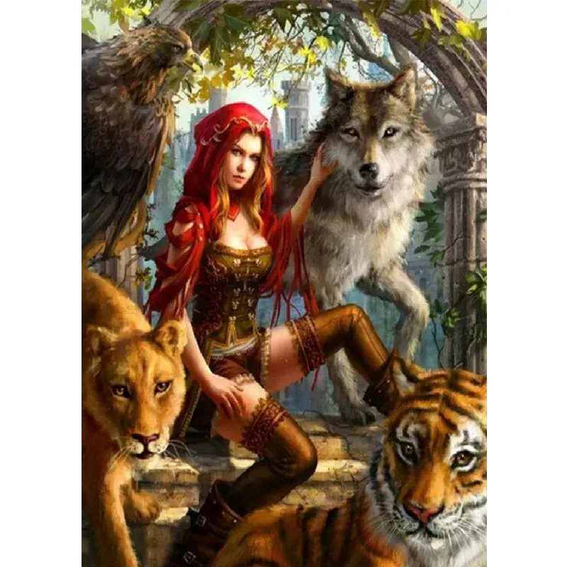 5d diy diamond painting wolf totem embroidery complete animal pattern mosaic handmade | Дом и сад