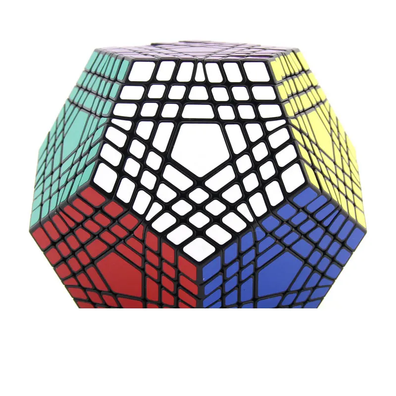 Высокое качество ShengShou Megaminxeds 7x7x7 волшебный куб 7x7 Teraminxeds скоростная головоломка Рождественский подарок идеи детские игрушки - Цвет: Black