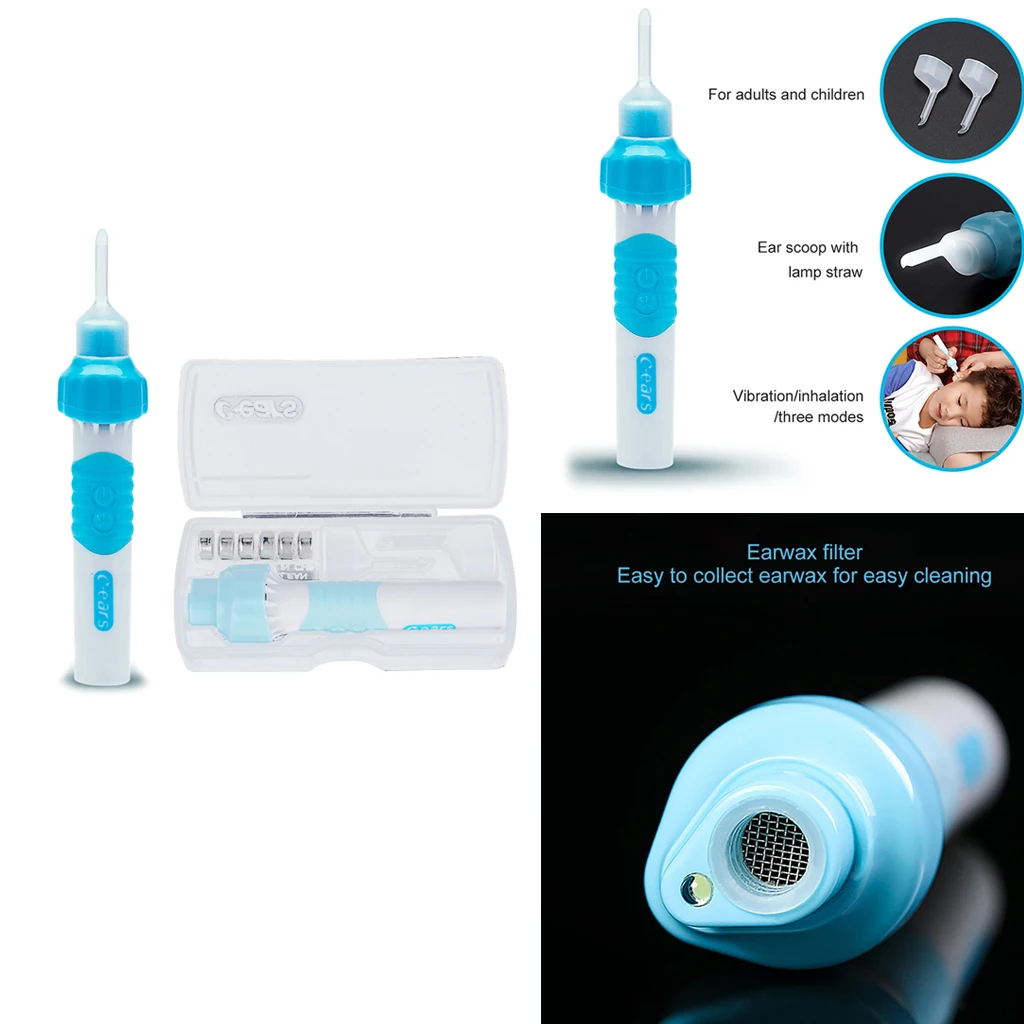 Kids Electric Ear Wax Removers Suction Earwax Tool Earpick Painless Cordless
