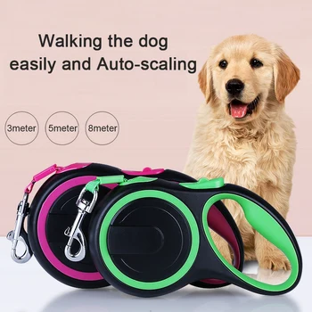 

Automatic telescopic traction rope dog leash