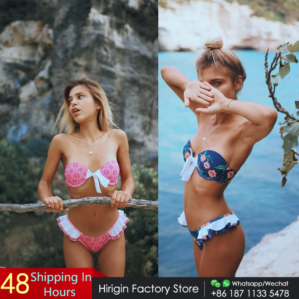 Новинка 2019 комплект бикини купальники женский летний пляжный купальник пуш ап