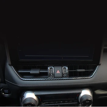 

Fit for Toyota RAV4 2019 2020 Silver Carbon Fiber Interior Middle Center Console Air Condition Vent Outlet Cover Trim ABS