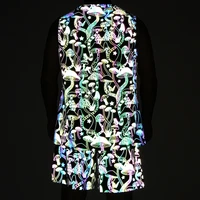 Summer Men's Sets Mushroom Print Reflective Tank Top Elasticity Breathable Sleeveless TShirt Sportswear Shorts Joggers tracksuit 2