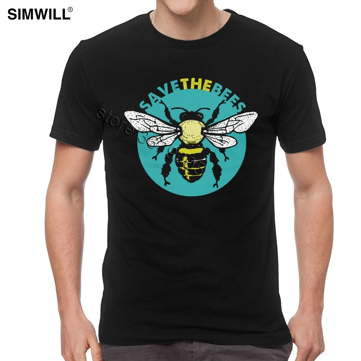 

Retro Save The Bees Tees for Men Pure Cotton Beekeeper T-Shirt Short Sleeve O-neck T Shirt Trend Graphic Print Summer Clothing