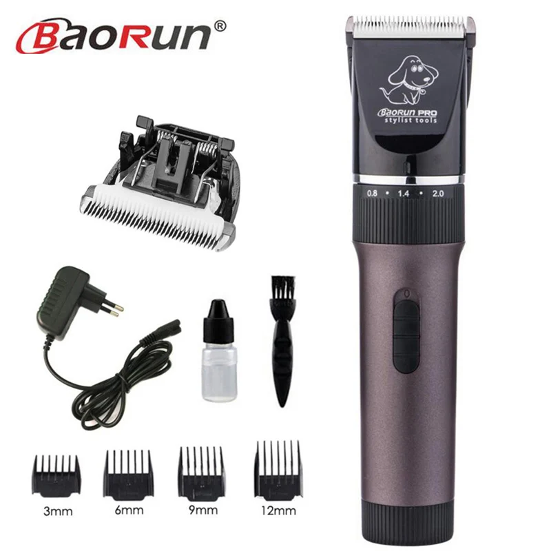 coffee add 1pc blade Профессиональный триммер для волос домашних животных перезаряжаемый машинка для стрижки животных Машинка для стрижки собак бритва Инструменты для укладки - Цвет: coffee add 1pc blade