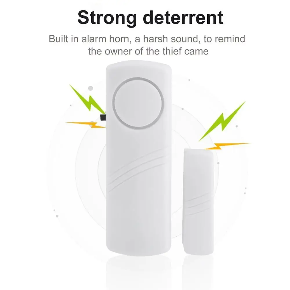 Door Window Wireless Burglar Alarm with Magnetic Sensor Home Safety Wireless Longer System Security Device Security Supplies