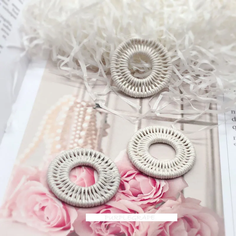

Literary retro hemp ring material color wax rope wrap ring DIY handmade earring earrings accessories