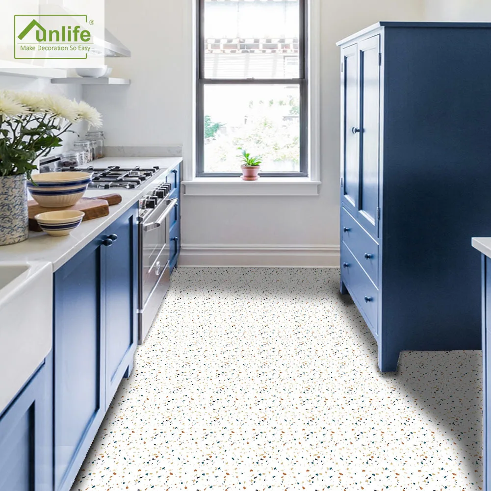 Environmental Protection PVC Refurbished Floor Sticking Waterproof American Rural Self-adhesive Geometric Terrazzo Thickening