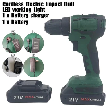 

18V 80-150Nm Cordless Brushless Electric Impact Drill Torque Screwdriver Tool Cordless Drill+Charger+Lithium Ion Battery