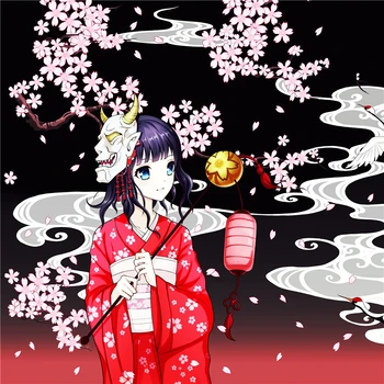 

Japanese style girl design tablecloth dining mat lunch box cloth gift package cloth