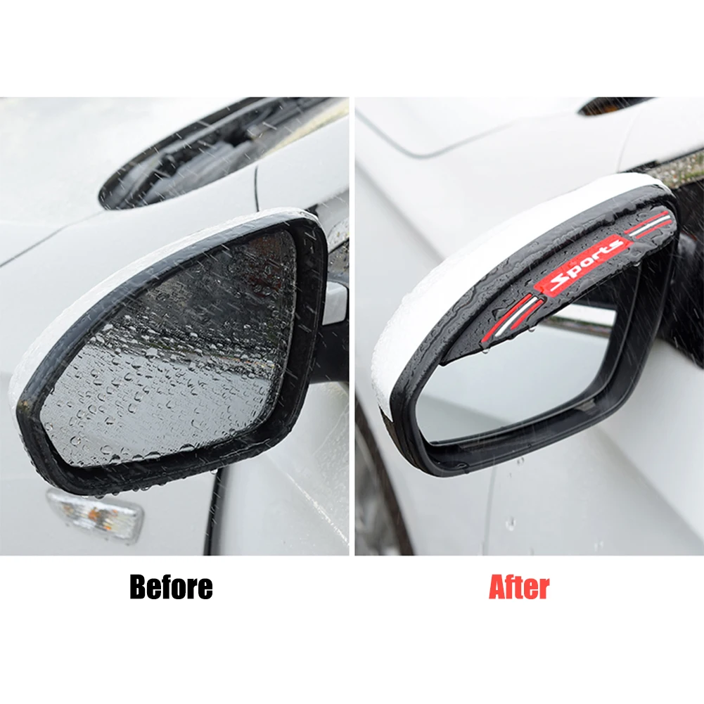 Universal 1Pair Car Rear View Side Mirror Rain Sticker Eyebrow Guard Sun  Visor
