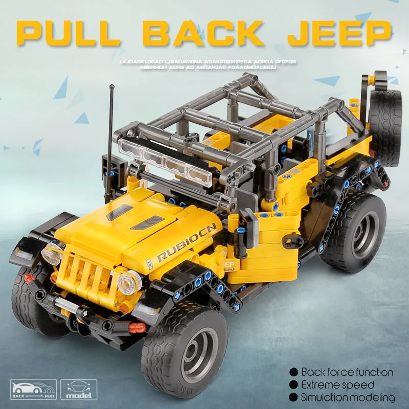 MOC Technic Машинки Игрушки Jeeps Wrangler авантюрист внедорожный автомобиль строительные блоки кирпичи детские игрушки рождественские подарки для детей