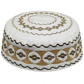 Men Gray Papaqlar Namaz Caps Arab Kappa Hats Muslim Prayer Caps Islamic Canvas Hombre Gorro Arabe Арабская Мужская Шапка
