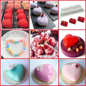 

11 Heart Shape Silicone Cake Mold 3D Chocolate Baking Mold for Fondant Pastry Mousse Chiffon Cake Mould Silicone Bakeware Tools