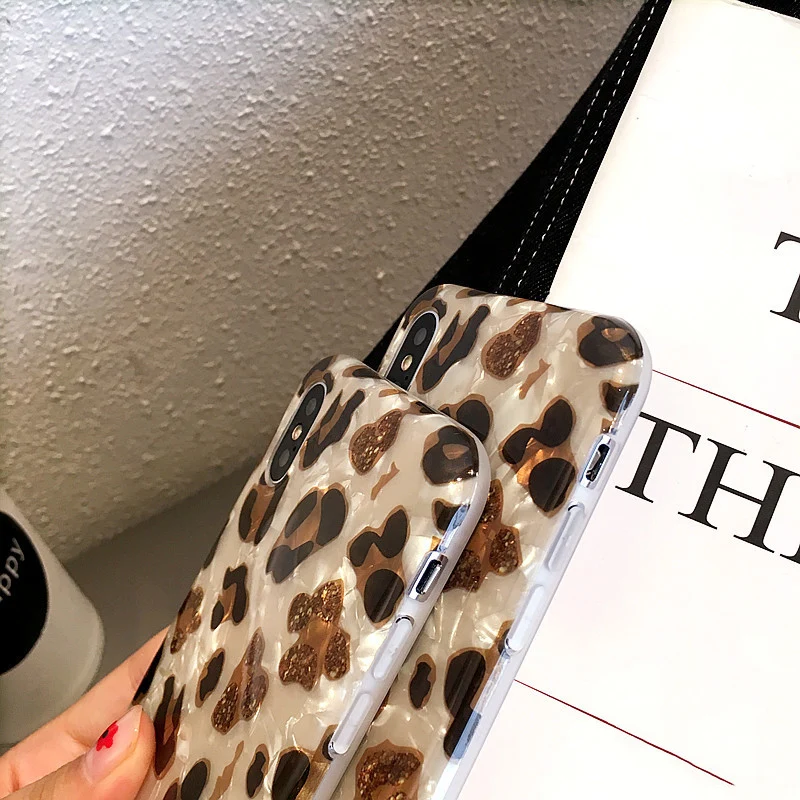 Золотой блестящий Леопардовый точечный чехол для iPhone X XS Max XR мягкий TPU чехол для iPhone 7 8 6 6s Plus Мягкий силиконовый чехол Coque