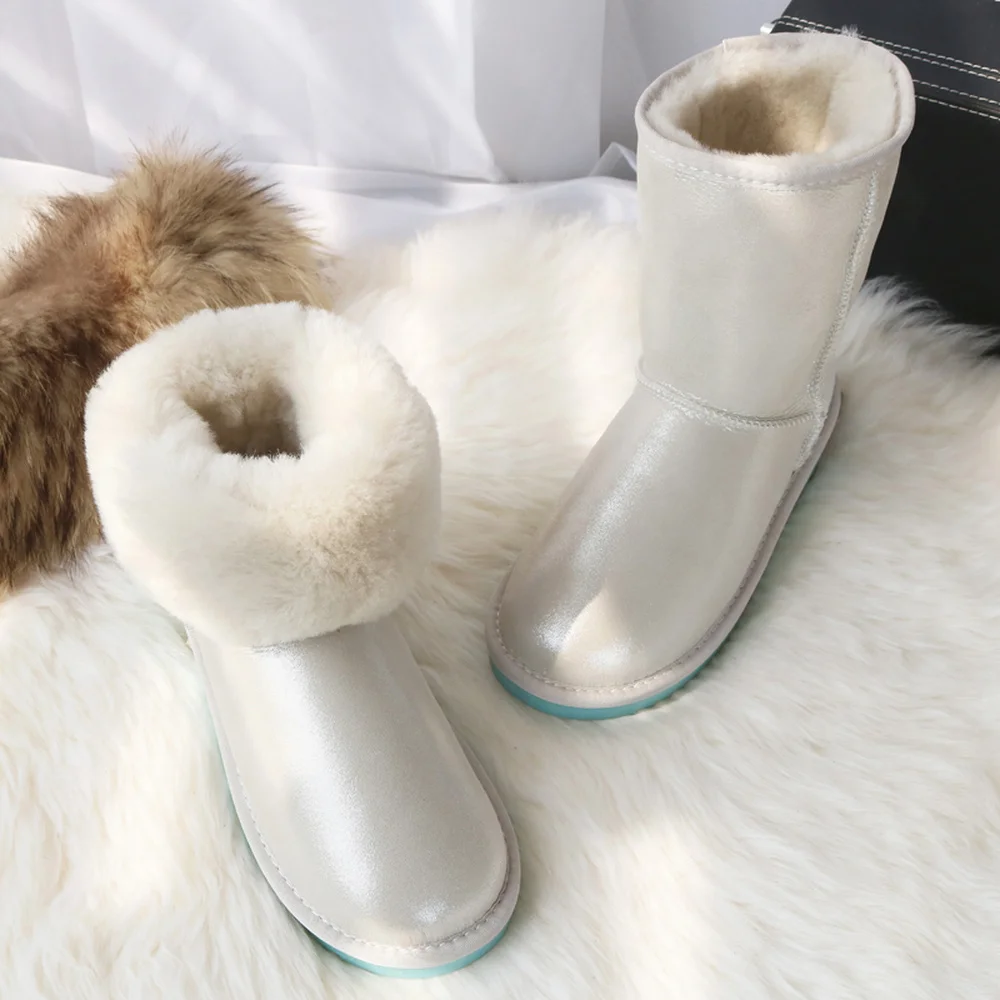 Женские сапоги из натуральной овечьей кожи до середины икры|sheepskin boots|sheepskin boots