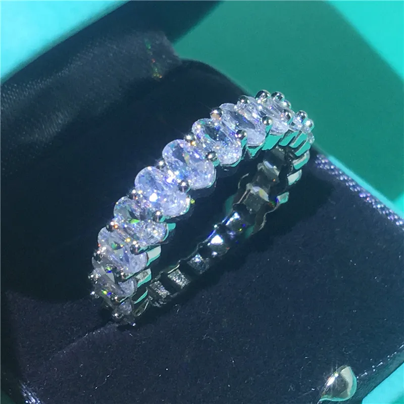 Vecalon, овальное кольцо, наборы, 925 пробы, серебро, 3ct, AAAAA, cz, обручальное кольцо, кольца для женщин, свадебные, вечерние, аксессуары - Цвет основного камня: Band ring