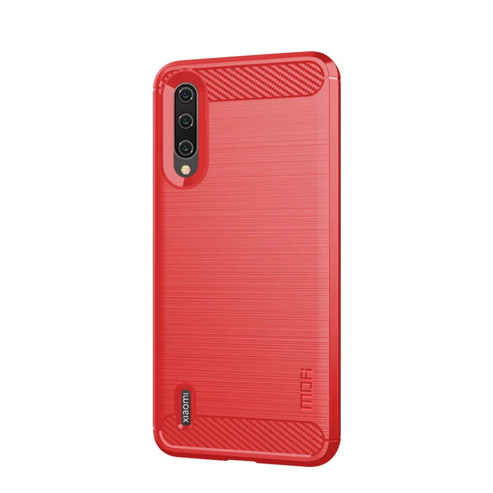 Красный MOFI для Xiaomi mi 9 Lite чехол Роскошный Углеродный волокно анти-падение ТПУ Мягкие Чехлы для Xiaomi mi 9 Lite задняя крышка - Цвет: Красный