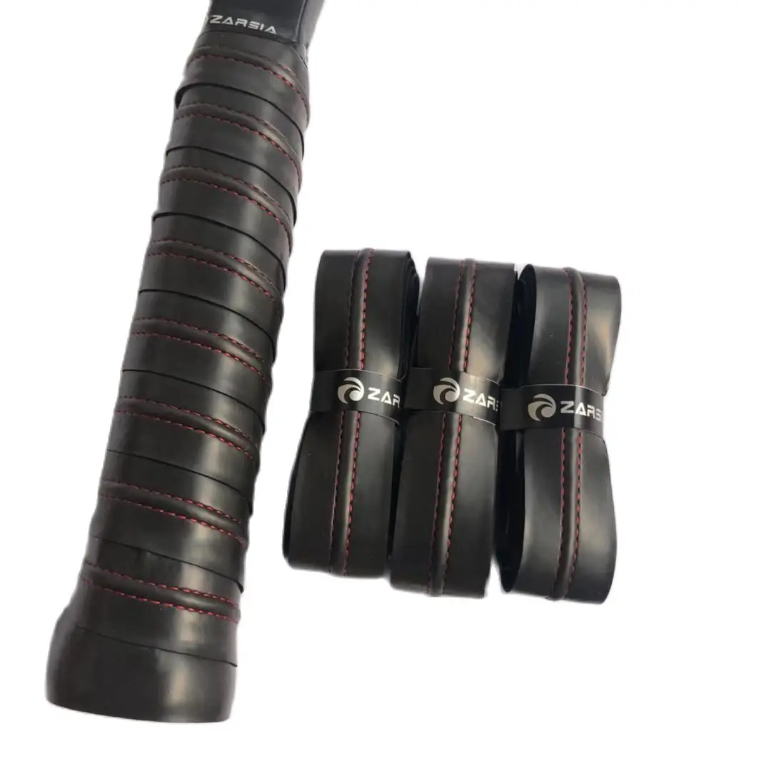 1pc ZARSIA PU tennis racket handle grip,stitching black tennis racquet