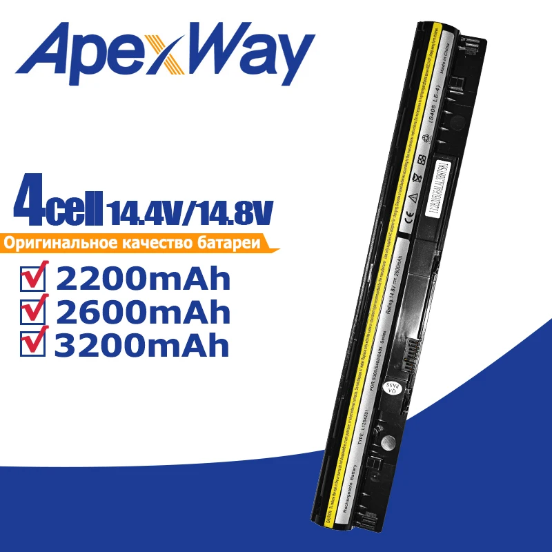 

Apexway L12S4L01 L12S4Z01 4ICR17/65 Black Laptop Battery For Lenovo IdeaPad Flex 14 15D I1000 M30 M40 S300 S310 S400 S405 S410