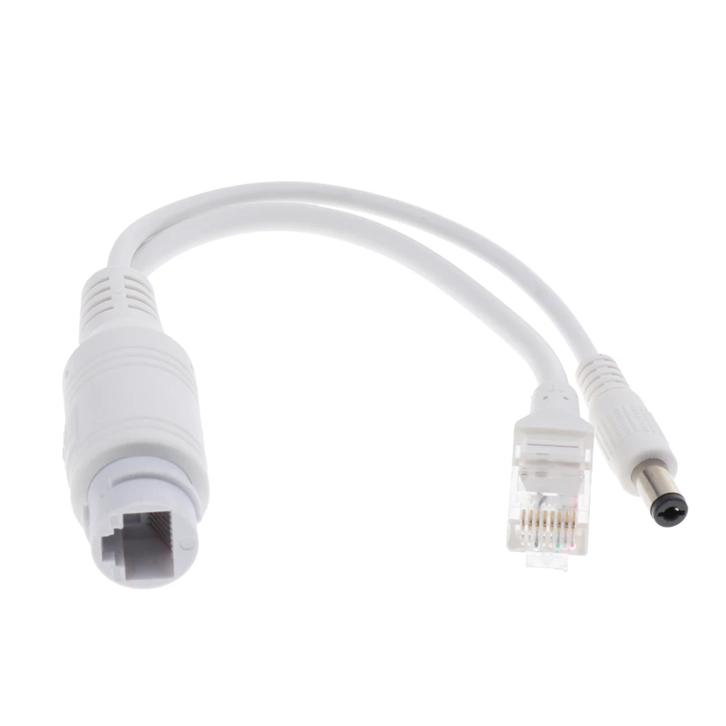 Инжектор PoE Мощность Over Ethernet адаптер Водонепроницаемый 24 В до 12 В 2A для Камеры Скрытого видеонаблюдения-белый