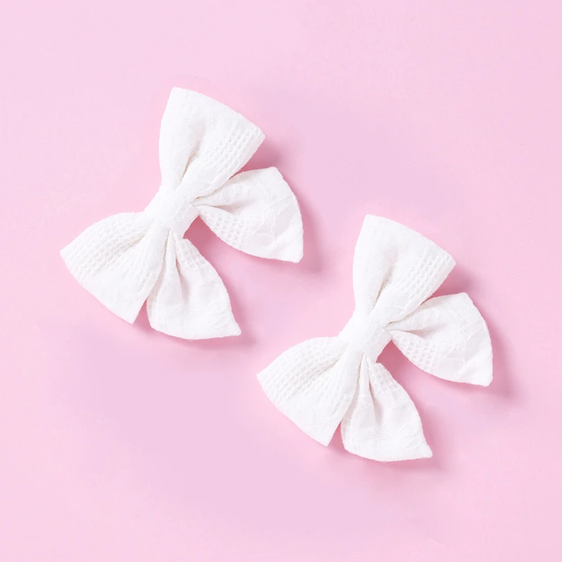 crochet baby accessories 2Pcs/Lot Broche Cheveux Baby Bow Hair Clip Girl Hairpins Children Jacquard Cotton Cute Hair Accessories Infant Barrette Hairclip cool baby accessories Baby Accessories