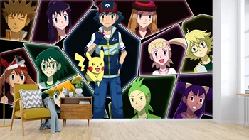 

[Self-Adhesive] 3D Murals For Pokemon 365 Japan Anime Wall Paper mural Wall Print Decal Wall Murals Belly
