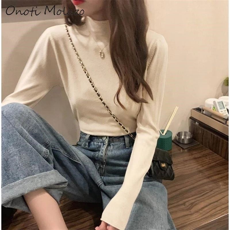 solid turtleneck sweater long sleeve knitted pullover chic vintage autumn winter office ladies basic tops pull femme hiver 2020