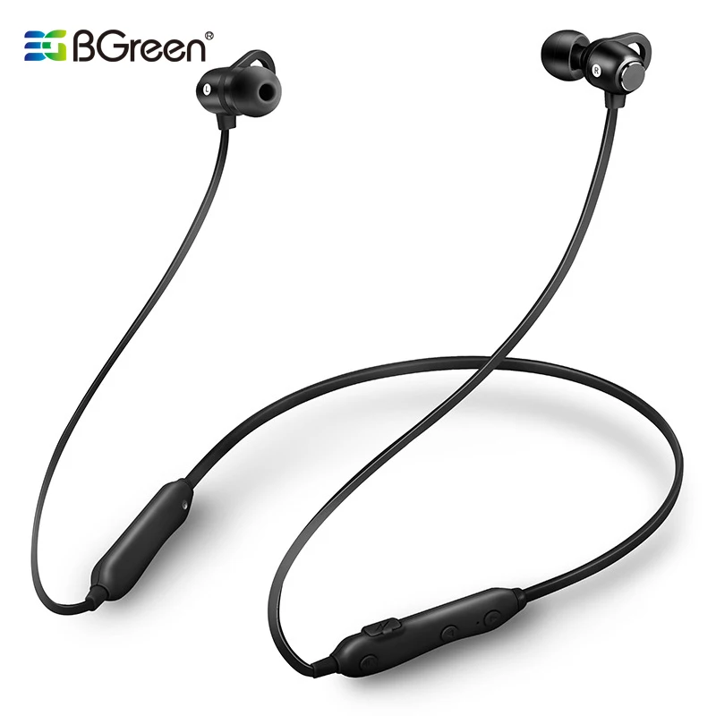 

BGreen Bluetooth 5.0 Sports Earphone MP3 Mode Sport Headset Waterproof Sweat Proof Running Magnet Fixing Earphone