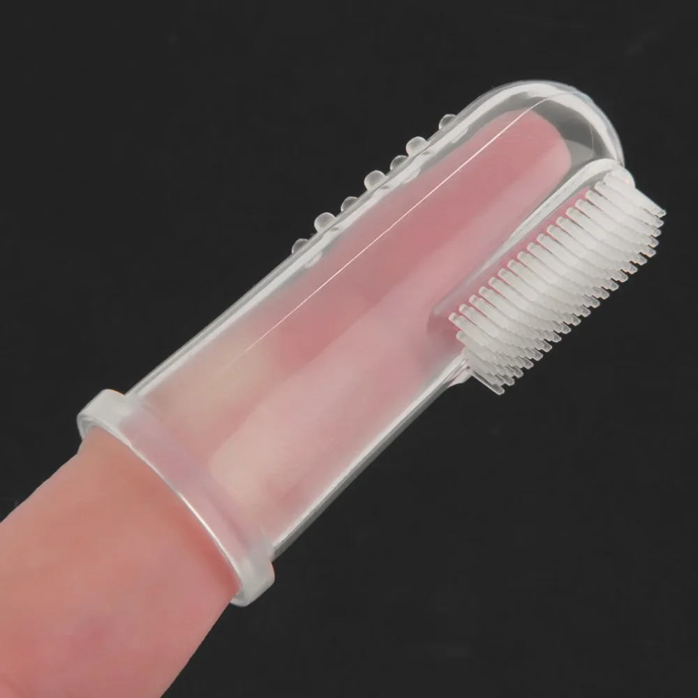 Kids Baby Infant Soft Silicone Finger Toothbrush Teeth Rubber Massager With Box Useful Healthy Massager Brush for children