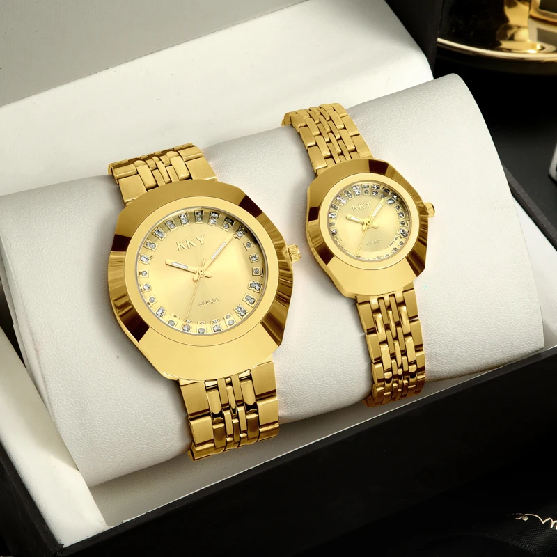 Quartz Watches Men Women Gold Bracelet Wrist Watches Full Steel Fashion Creative