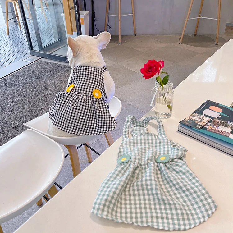 

Pet sling plaid skirt girl dog clothes dog dresses