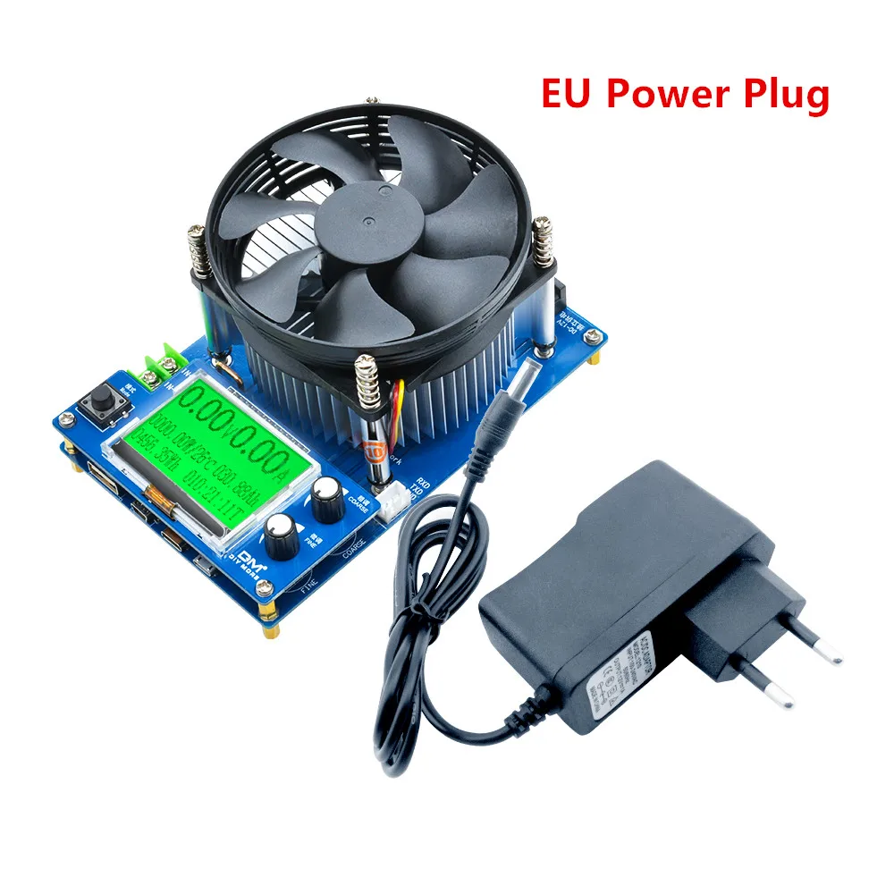 2,2 ''LCM 150W 10A регулируемый постоянный ток электронный нагрузочный аккумулятор тестер свинцово-кислота, литий-разрядный измеритель емкости тестер - Цвет: EU Plug