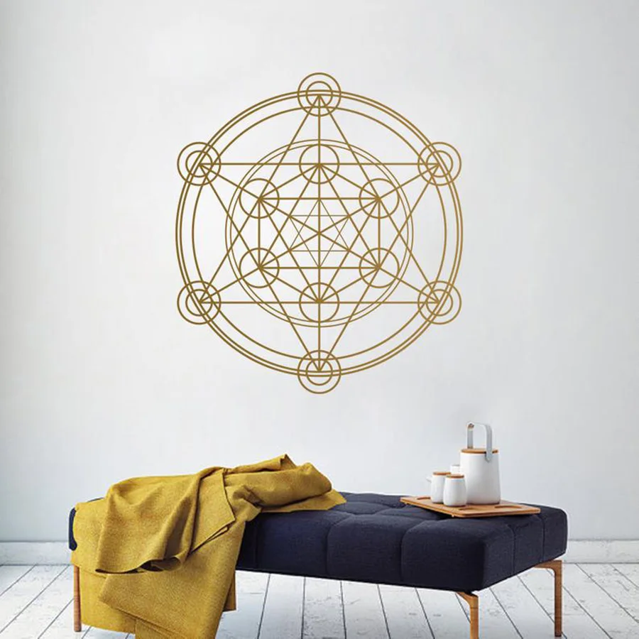 Megatrons Cube Wall Decal Bedroom Living Room Art Vinyl Sticker Sacred Geometry Geometric Buddha Namaste Yoga Decor 3144 | Дом и сад