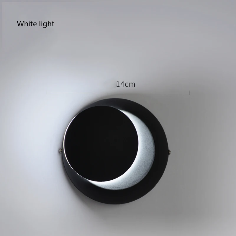 Black White light Скандинавский Железный светодиодный настенный светильник для ванной комнаты, светильник для спальни, прикроватная тумбочка для коридора, коридора, лестницы, домашний декор, настенные светильники - Цвет абажура: Black White light
